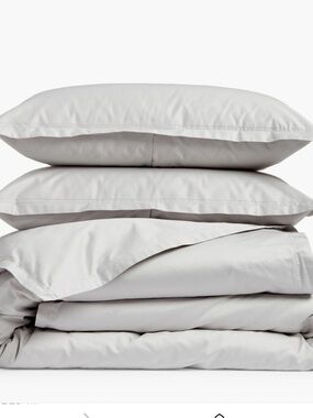 Nordstrom  Organic Cotton Sateen Duvet Cover & Shams Set, Grey, Queen, NWOT